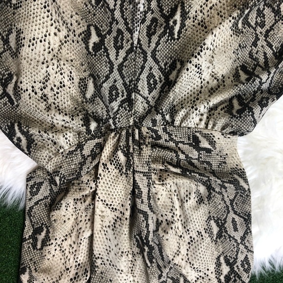 NWT ZARA Snake Skin Print Midi V Neck Dress - Picture 5 of 8